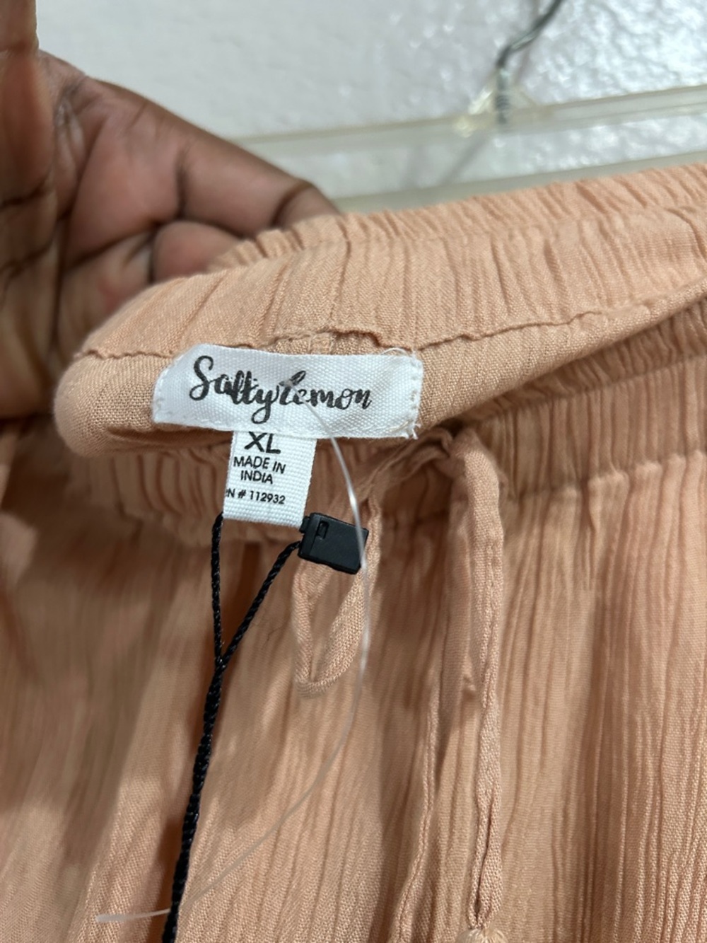 Salty Lemon Women’s Button-Trim Wide Leg Peach Pants Cover UP Sz XL Summer Boho - Picture 3 of 9